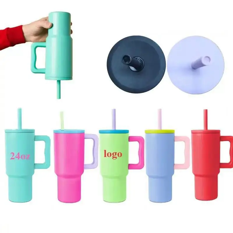 Xách tay 24oz 30oz 40oz cá nhân thép không gỉ Trek Tumbler cốc cà phê du lịch cốc với rơm xe Mug