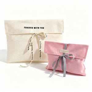 Custom Natural Color Cotton <b>Muslin</b> Envelope <b>Cloth</b> Packaging Gift Bag Organic Cotton Envelope Garment - Product Image 1