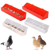 Mangeoire en plastique pour pigeons et cailles, 6 trous, anti-éclaboussures, bac à nourriture pour oiseaux, cage suspendue, boîte d'alimentation pour l'élevage de volailles