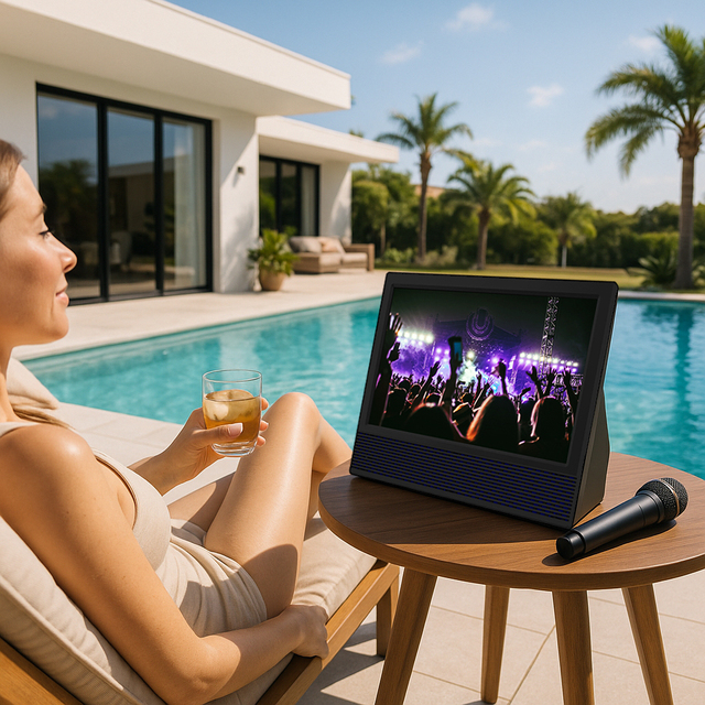 Wireless Karaoke Boombox All-in-One Battery Powered LCD LED TV  Television