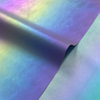 Tissu en cuir PU holographique, cuir synthétique laser irisé pour sacs