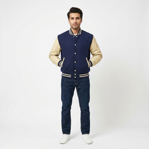 Custom Winter Men's Women's Stand Varsity <b>Jackets</b> 100% Cotton Front <b>Slim</b> <b>Fit</b> Horn Button Closure Wholesale Custom Colors Sizes - Product Image 1