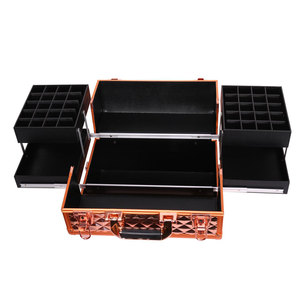 Caja de aluminio de lujo <span class=keywords><strong>para</strong></span> cosméticos, neceser <span class=keywords><strong>profesional</strong></span> <span class=keywords><strong>para</strong></span> maquillaje, <span class=keywords><strong>manicurista</strong></span>, <span class=keywords><strong>Maleta</strong></span> de viaje, organizador de cosméticos, estuche de tren de maquillaje - Product Image 2