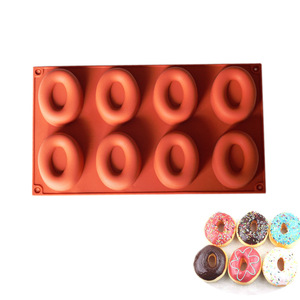 8 Cavity Oval Donut <b>Silicone</b> Mold For Mousse Cake <b>Baking</b> DIY Pastry Tool 292x168x27mm Oven Safe Food Grade - Product Image 1