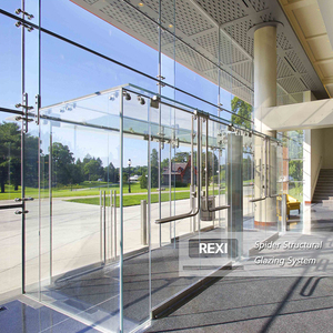 Revêtement extérieur bon marché Façade mur rideau en verre panneau de verre trempé profilés en aluminium mur-rideau en araignée - Product Image 3