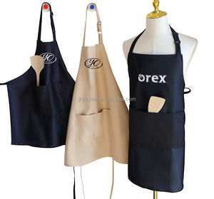 Tablier en toile brodée avec poches, personnalisable, facile à nettoyer, tablier en toile de coton à motifs personnalisés - Product Image 3