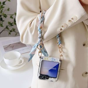 Elegante Funda para Teléfono con Diseño de Flores para Samsung Z Flip 3-6, Funda Plegable de Cuero PU con Cobertura Total para Huawei <span class=keywords><strong>Pocket</strong></span> 2, Moto, Vivo X - Product Image 5