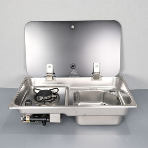 Cuisinière à gaz 2 brûleurs en acier inoxydable SS 304 pour camping-car, allumage électrique, compatible GPL, pour bateau/yacht/camping-car, 1,8 kW - Product Image 2