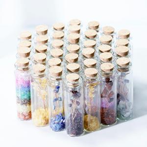 Pierre concassée de cristal naturel, améthyste, péridot, mini micro-<span class=keywords><strong>paysage</strong></span>, pierre concassée de cristal, bouteille à vœux - Product Image 3