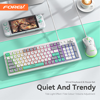Ensemble clavier et souris filaires lumineux Q908, touches flottantes pour le gaming avec bouton rotatif, sensation mécanique, rétroéclairage RGB, kit gaming