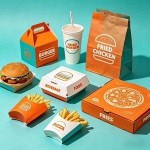 Caja de Papel Ecológica Personalizada para Hamburguesas, Cajas Desechables para Comida Rápida, Caja para Llevar Pollo Frito y Papas Fritas, Boite Burger - Product Image 3