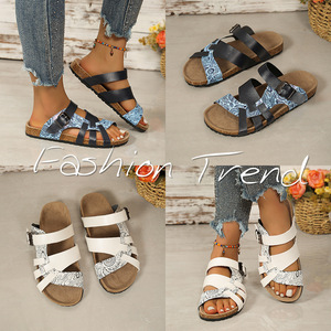 <span class=keywords><strong>Sandalias</strong></span> Étnicas Africanas de Moda con Tacón Plano de Corcho, Hebilla Grande, Talla Grande, Únicas para <span class=keywords><strong>Mujer</strong></span>, para <span class=keywords><strong>Fiesta</strong></span> - Product Image 5
