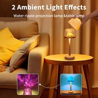 Lampe de douche LED étanche, projecteur d'ondes océaniques, commande tactile et télécommande, lampe de table rechargeable sans fil pour salle de bain et chambre à coucher