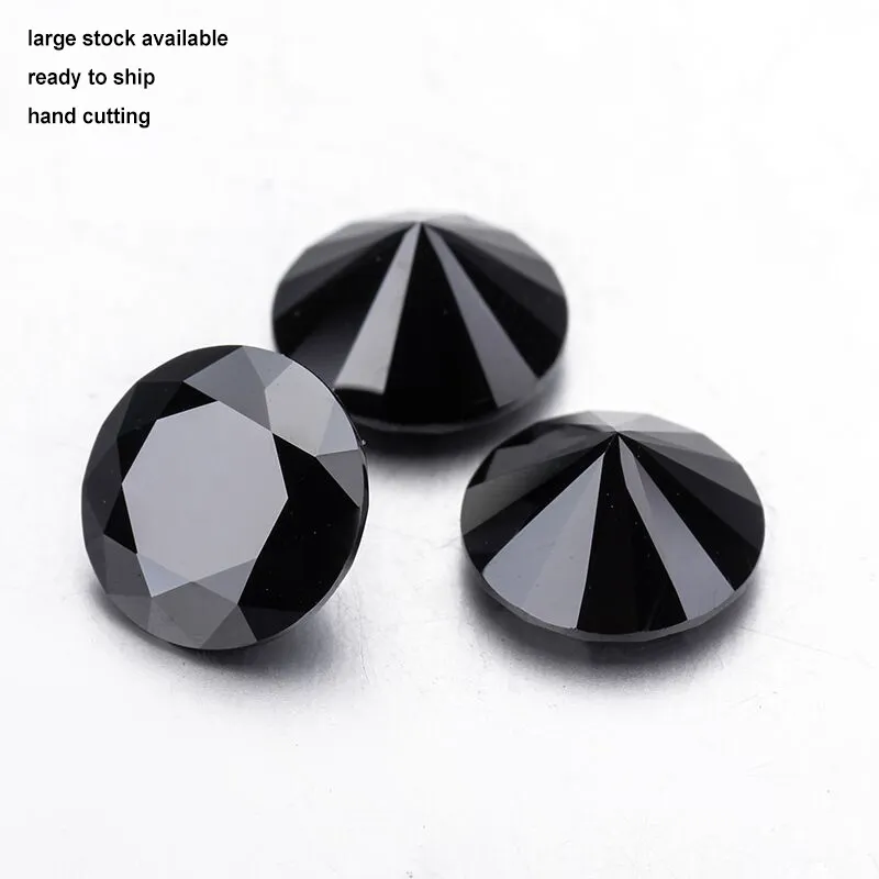 Melhor marca 1 carat forma de corte redondo preto grande moissanite diamante preço