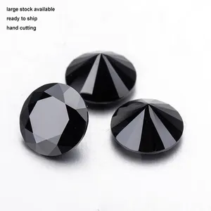 Miglior marchio 1 carato taglio rotondo forma nero grande Moissanite diamante prezzo