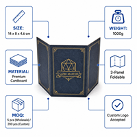 Tablero de Juego de Rol Personalizable de 4 Paneles, Accesorios para Juegos de Mesa RPG, Pantalla para el Maestro del Juego, para Jugar Juegos de Cartas