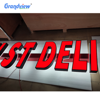 Kotak Lampu Logo Akrilik 3D LED Backlit untuk Luar Ruangan, Papan Nama Bisnis, Huruf Saluran Kustom, Papan Iklan Elektronik RGB Tahan Air