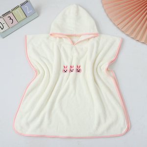 <span class=keywords><strong>Accappatoio</strong></span> con cappuccio per bambini in pile corallo, assorbente, ispessito, con orlo ricamato - Product Image 4