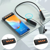 Auriculares de Monitoreo con Tarjeta de Sonido para Transmisión en Vivo K32 2.4GHZ, Compatibles con Transferencia de Audio de 3 Vías, Micrófono Inalámbrico de Banda para el Cuello, Plug and Play