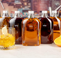 Bouteilles en verre avec bouchons en gros – Flacons transparents vides pour spiritueux, jus, bien-être, vodka, boissons, whisky