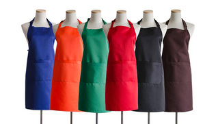 Étiquettes à suspendre gratuites Personnalisez votre logo <span class=keywords><strong>2</strong></span> poches avant Tablier de chef personnalisé unisexe confortable de couleur unie - Product Image 6