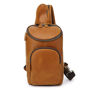 Bolso Cruzado de Cuero Crazy Horse para Hombre, Color Marrón Oscuro, Cuero Genuino, Multifuncional, para Uso Diario - Product Image 5