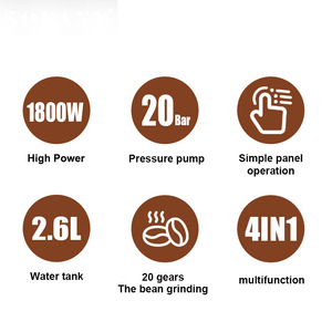 Máy pha cà phê tự động hoàn toàn, màn hình cảm ứng kỹ thuật số, dễ sử dụng, dùng cho thương mại và gia đình, có chức năng đánh bọt sữa tự động - Product Image 4