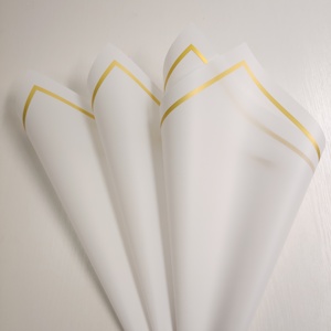 Nhà Sản Xuất Của Ban Đầu Giấy Gói Vàng Cạnh Trong Suốt Không Thấm Nước Hoa Bó Hoa Giấy Gói - Product Image 2