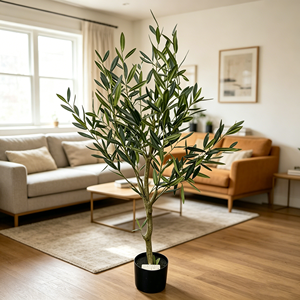Arbre d'<span class=keywords><strong>olivier</strong></span> artificiel de luxe sans fruits, 125 cm, <span class=keywords><strong>en</strong></span> plastique écologique, <span class=keywords><strong>pour</strong></span> intérieur et extérieur, feuilles réalistes, design durable, décoration intérieure - Product Image 5