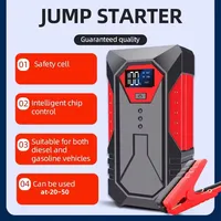 M43 Starter lompatan darurat mobil 12V, Bank daya ponsel kapasitas besar, penguat pengapian cadangan baterai mobil 2000A puncak lampu LED