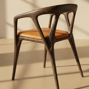 Chaise de salle à manger italienne contemporaine, structure en bois massif, dossier et accoudoirs rembourrés en tissu doux, mobilier de luxe pour la maison PISANO - Product Image 6