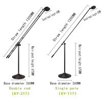 Système de microphone de chorale suspendu avec alimentation fantôme 48V, micro à condensateur hypercardioïde pour chorale avec pied télescopique de 1,2 m