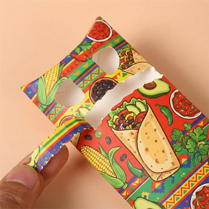 Boîte d'emballage personnalisée pour shawarma, forme de coussin, en papier, pour <span class=keywords><strong>kebab</strong></span>, doner, restauration rapide à emporter - Product Image 5