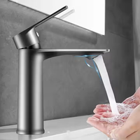 Robinet monotrou moderne pour lavabo à domicile Robinet de lavabo à eau chaude et froide Noyau en céramique Robinet de lavabo de salle de bain