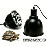 Terrarium pour reptiles de haute qualité, noir, extérieur givré, intérieur givré, 5.5. Réflecteur en aluminium à dôme profond de petite taille en pouces, adapté aux ampoules UVB