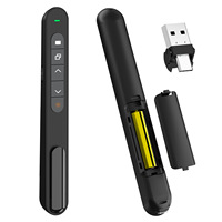 Presentador Inalámbrico con Láser Rojo, Control de Volumen, Lápiz para Pasar Páginas, Control Remoto USB 2.4GHz para Presentaciones PowerPoint