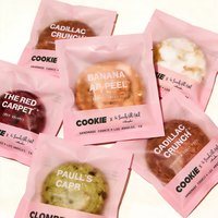 Op maat bedrukte, voedselveilige, gelamineerde plastic poly zakjes voor kleine, transparante, warmteverzegelbare donuts, biscuits en enkelvoudige koekjes.