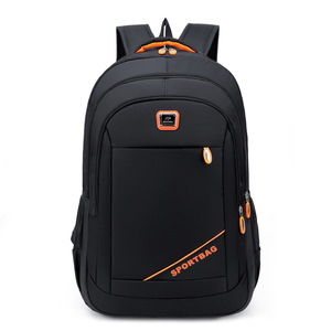 Laptop <b>Backpack</b> 16-Inch Large Capacity Durable Business Travel Male Shoulder Straps Solid Color <b>Black</b> - Product Image 4