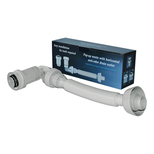 Kit de Sifón para Lavabo con Válvula de Descarga a Presión, Tapa de Acero Cepillado, Manguera Corrugada Extensible, Transparente y Anti-Reflujo para Baño - Product Image 4