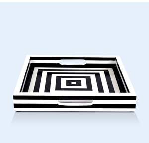 Plateau de service en résine polie classique de luxe du fournisseur indien pour la table à manger de la cuisine de l'hôtel et du restaurant. - Product Image 2