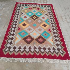 Tapis marocain artisanal en coton de qualité supérieure, doux, luxueux, style moderne, personnalisable, pour exercices, prière, pique-nique, motif abstrait, pour animaux de compagnie - Product Image 1