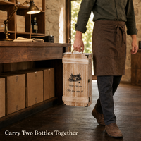 Boîte à vin en bois vintage pour deux bouteilles, avec poignée en corde et coins métalliques, pour la vente en gros