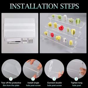 Countertop <span class=keywords><strong>3</strong></span> 4 bước Pop con số Riser đứng Kệ tầng hiển thị đứng Acrylic hành động hình hiển thị giá - Product Image 6