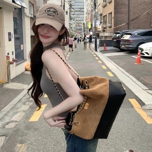 Large Capacity Women's Tote Bag Brown Horizontal <b>Square</b> Zipper Closure Everyday Outfits Fall 2025 - Product Image 1