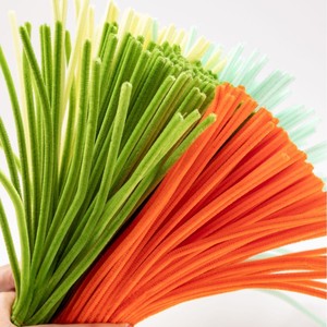 100 pcs/bó đầy màu sắc Fluffy DIY Craft bán buôn số lượng lớn mờ dây ống Cleaner Chenille thân cây cho hoa - Product Image 2