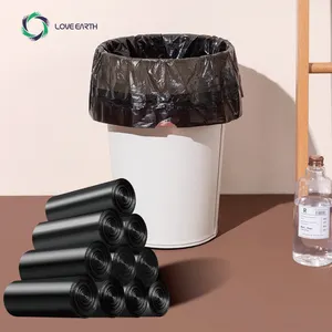 Venta caliente Eco Friendly Cordón compostable bolsas de basura biodegradable Plástico cubo de basura bolsa de basura