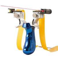 Slingshot de chasse puissant en résine, haute précision, pour la compétition en plein air, pliable, avec bande élastique et équipement laser