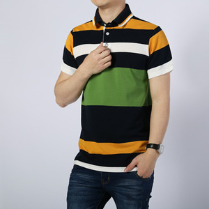 Bán Buôn Người Đàn Ông Của Cho Polo T-Shirts Thông Minh Cotton Giản Dị Sọc Màu Đen Chất Lượng Cao 180 Gram Vải Dệt Kim Thông Minh Phong Cách Giản Dị - Product Image 5