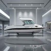 Yacht de sport en fibre de verre haute vitesse de 7 m avec moteur hors-bord pour la navigation, la pêche en rivière et les loisirs