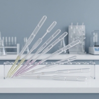 Pipettes de transfert jetables stériles individuelles transparentes à double bulbe, volume précis 50ul, 80ul, 100ul